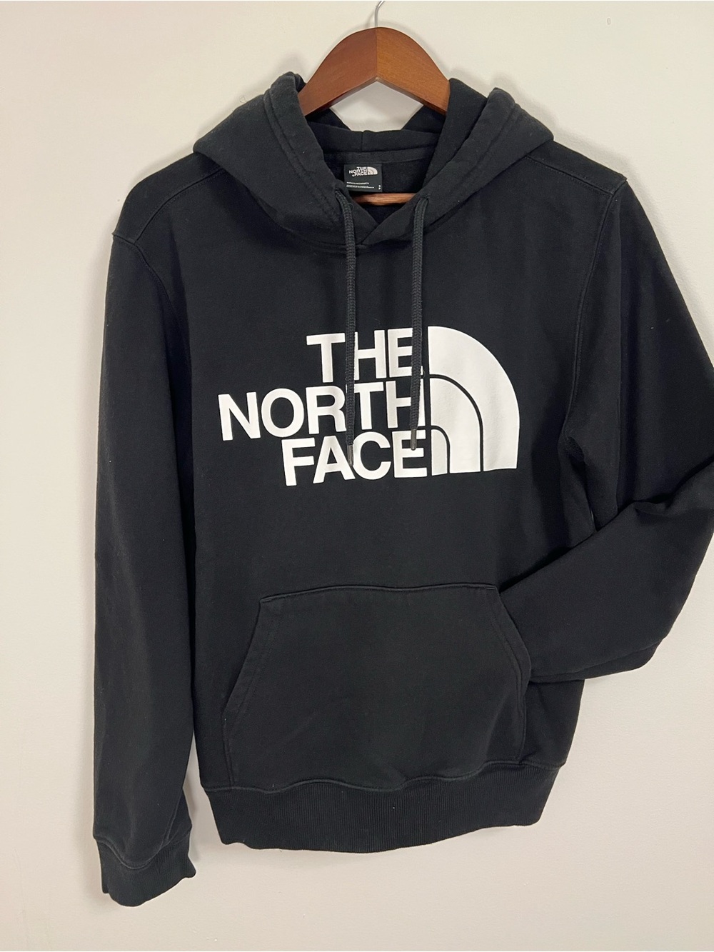 The North Face Black Pullover Hoodie with White Logo